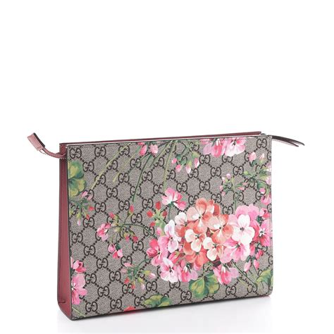 Gucci GG Supreme Blooms Large Cosmetic Pouch 